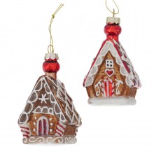 Играчка за елха къща 5х9см Gingerbread два вида